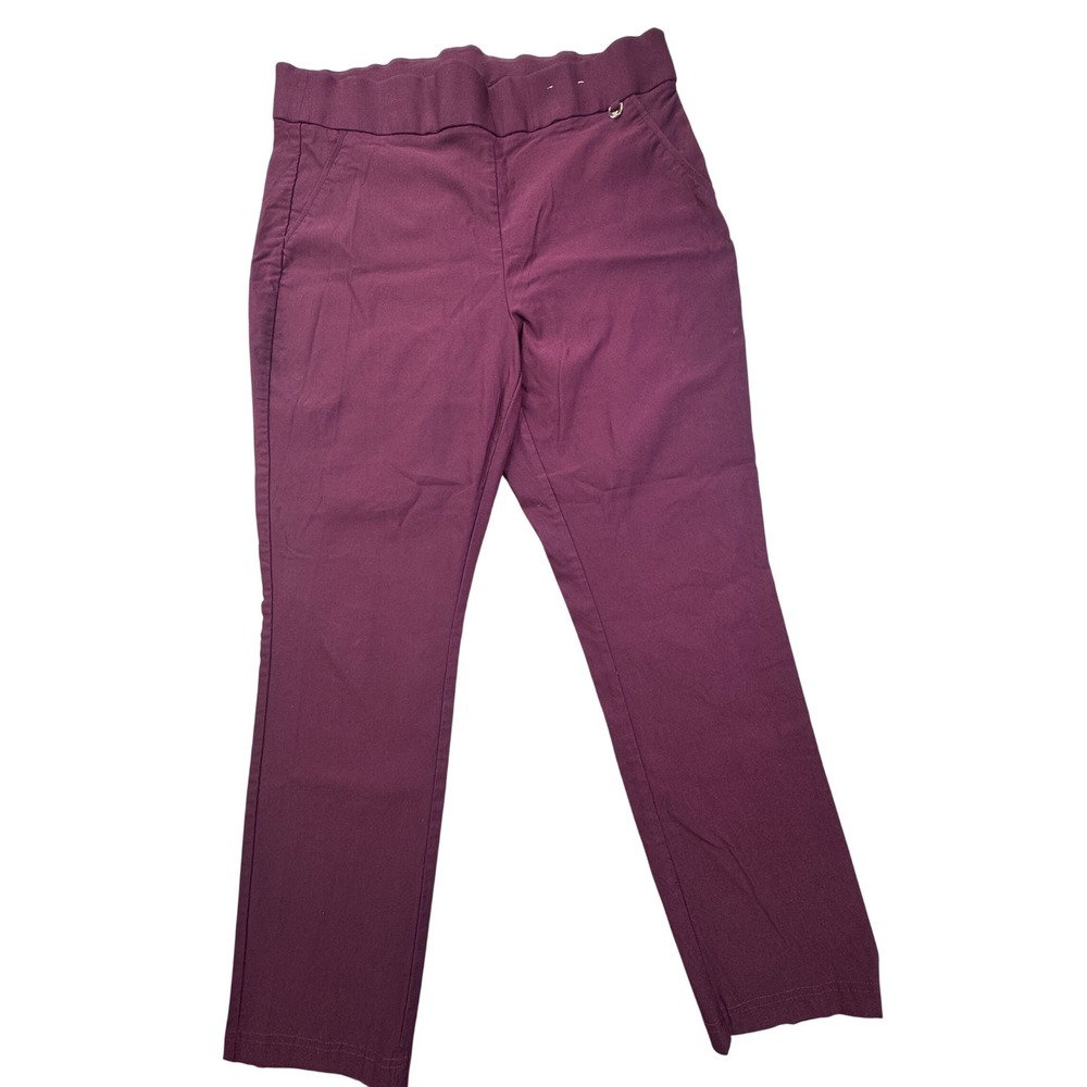 Rafaella Womens Plus Size 18 Plum Burgundy Pull On Stretch Dress Pants Y2K